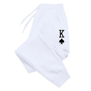 Men's Casual Cotton Pencil Pants Loose Fit Printed Elastic Waist Outdoor Jogging Trousers with Pockets Full Length Summer Wear