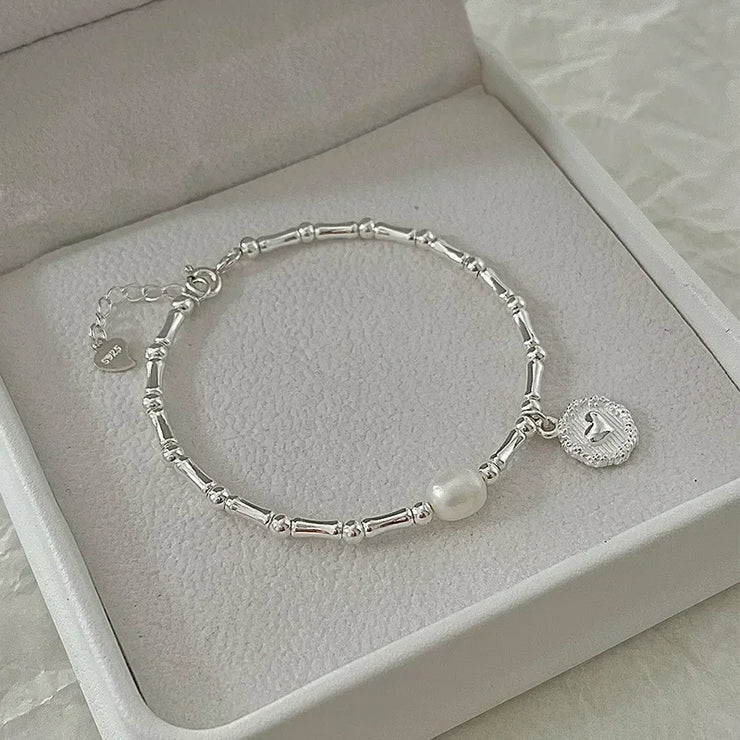 Sterling Silver Heart Shaped  Vintage Korean Crystal Bracelets High Quality Set Party Jewelry