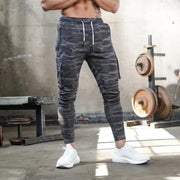 Summer Men's Slim Fit Sweatpants Pants Solid Color Elastic Waist Outdoor Running Training Casual Cargo Midweight Polyester