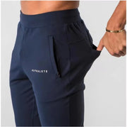 Men's Muscle Fitness Running Pants Outdoor Exercise Training Small Foot Workout Wolf King Design Casual Skinny Cotton Trousers