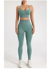 Women's High-Waist Yoga Leggings Quick Dry Breathable Sports Underwear Fitness Training Pants in Assorted Colors by NAQIYAYABEI