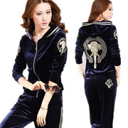 Women Tracksuit , Sportswear Zipper Hoodies Jacket+Pants Jogging Suit