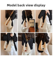 Women's Large Capacity Mesh Shoulder Bag Adjustable Strap Beach Summer Handbag