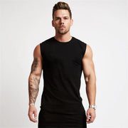 Men's Gym Fitness Sport Vest Summer Cool Cotton Breathable Muscle Tank Top Sleeveless T-Shirt for Bodybuilding Workout