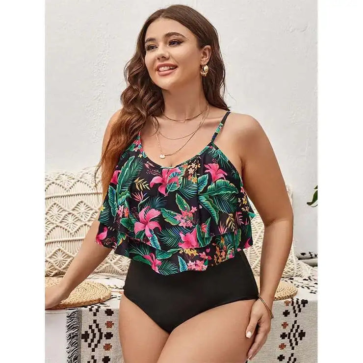 plus Size Split Swimsuit Women&