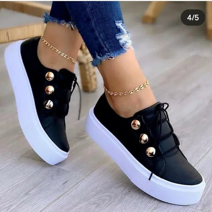 Women Casual  Fashion Spring Leather PU Sneakers