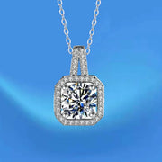 Gold-color premium stainless steel jewelry square zircon pendant 4-piece jewellry set for Bridal Wedding