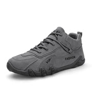 Men's Casual Sneakers Khaki Non-Slip Work Shoes Lace-Up Short Boots Loafers round Toe Microfiber Upper Rubber Outsole