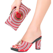 Summer Shoe Bag Set Crystal Diamond Italian Design