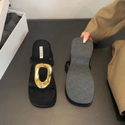 Women's High-Heeled Rubber Flip Flops Slippers Soft Platform Wedge Luxury Slides Comfortable Designer Fashion Hawaiian Style