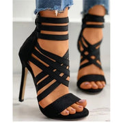 Women  High Heels Zipper Sexy  Peep Toe Shoes