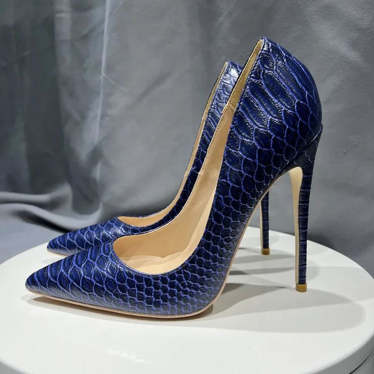 Elegant Pointed Toe Stiletto Pumps for Women Fashionable High Heels Size 34-45 Slip-On PU Lined Super High Heel Shoes