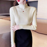 Women's Premium Quality T-Shirt For Stylish Comfortable Daily Wear Tops Sweater With Long Sleeves High Collar Fashion S-XL Tees