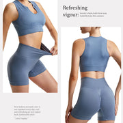 Seamless High-Waist Leggings Sports Bra Yoga Set Women's Gym Workout Clothes Eye-Catching Female Tracksuit for Various Activities