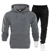 Basic Men 2Pcs/Sets Sweatshirt Hoodies Pants  Gyms Fitness Tops Joggers Sportswear Tracksuits