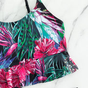 Summer Sexy Floral Print Tankini Set Women's Adjustable Strap Two-Piece Swimsuit Beach Swimwear Bathing Suits for Pool