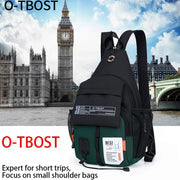 Men's Oxford Cloth Chest Bag Backpack 2 in 1 Outdoor Leisure Shoulder Bag with Eye Catching