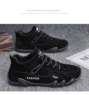 Men's Casual Sneakers Khaki Non-Slip Work Shoes Lace-Up Short Boots Loafers round Toe Microfiber Upper Rubber Outsole