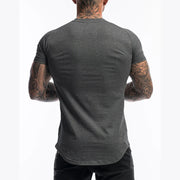 Men's Cotton Breathable Fitness T-Shirt Short Sleeve Running Gym Tee Comfortable Tight Summer Fitness Gear O-Neck Pull-On Closure