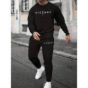 Men's Casual Crew Neck Long Sleeved Sweatshirt And Sweatpants Joggers Set  Tracksuit