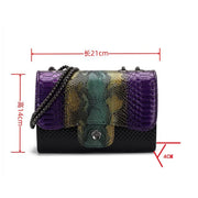 Women Luxury  Designer Small Snakeskin Leather Crossbody Bags