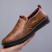 Men's Lightweight Anti-Slip Loafers Breathable Comfortable Flat Designer Rubber Sole Leather Casual Shoes