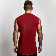 Men's Gym Fitness Sport Vest Summer Cool Cotton Breathable Muscle Tank Top Sleeveless T-Shirt for Bodybuilding Workout