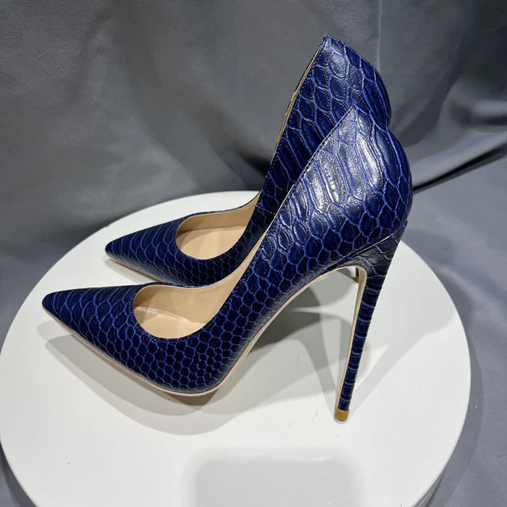 Elegant Pointed Toe Stiletto Pumps for Women Fashionable High Heels Size 34-45 Slip-On PU Lined Super High Heel Shoes