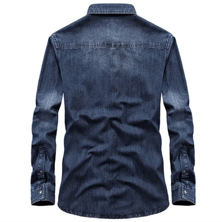 Men Casual Denim Shirts Brand Long Sleeve Shirt