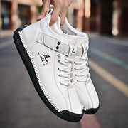 Handmade Breathable Leather Men's Casual Shoes Design Sneakers Ankle Boots with Rubber Outsole for Outdoor Comfort And Support