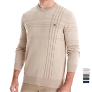 Eye-Catching Men's Crewneck Pullover Sweater Knitted Cotton Striped for Autumn Winter Warm and Quality