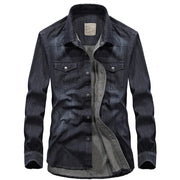 Men Casual Denim Shirts Brand Long Sleeve Shirt