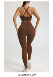 Women's High-Waist Yoga Leggings Quick Dry Breathable Sports Underwear Fitness Training Pants in Assorted Colors by NAQIYAYABEI