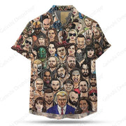 Men's Halloween Hawaiian Shirts Chucky Michael Myers 3d Print Shirts