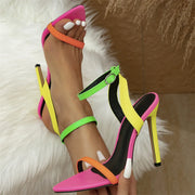 Women Sexy  Stiletto Leather Pointed Toe Buckle Strap High Heels Shoes