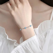 Sterling Silver Heart Shaped  Vintage Korean Crystal Bracelets High Quality Set Party Jewelry