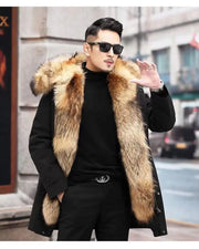 New imitation fox fur grass oversized plush men's coat, medium length autumn and winter Size 5XL