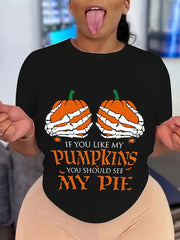 Women's Plus Size Halloween Casual T-shirt,