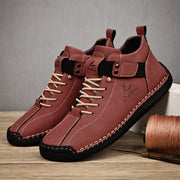 Handmade Breathable Leather Men's Casual Shoes Design Sneakers Ankle Boots with Rubber Outsole for Outdoor Comfort And Support