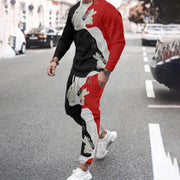 Men's Long-sleeved Set 3D Printed Lion Animal Pattern  Sweatshirt And Trousers Jogging Suit