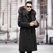 New imitation fox fur grass oversized plush men's coat, medium length autumn and winter Size 4XL