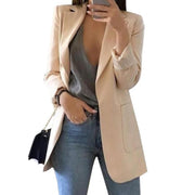 Women's Slim Fit Cardigan Blazer Casual Fashion European American Style Oversized Suit Coat V-Neck Polyester Cotton Jacket
