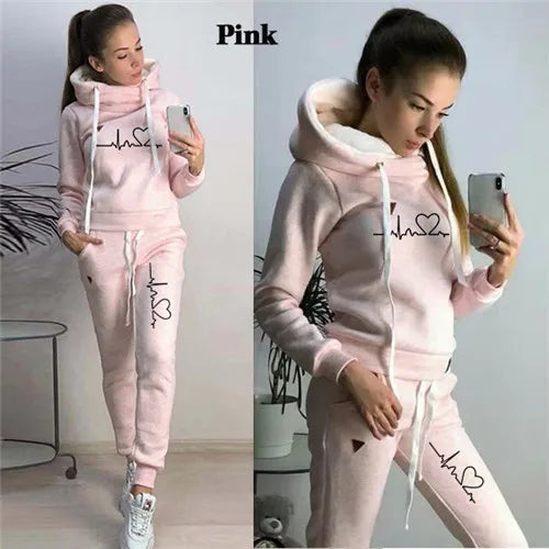 Women Hooded Pullover Hoodies and Pants Suit Outfits ,Tracksuits