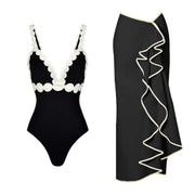 3Pcs Laser Cut Swimsuit Women Sexy Bikini Push Up Swimwear High Waisted Biquini Female Hollow Bathing Suit Bodysuit Beachwear