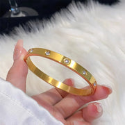 Eye Catching Stainless Steel Color Bracelet Jewelry that Won't Wash Off Ideal for Fashion Lovers