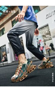 Men's Casual Sneakers Breathable Mesh Luxury Trainer Race Shoes Fashion Loafers Running Tenis Krasovki Air Mesh Lining Sweat-Absorbant