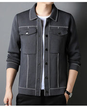 Men's Autumn/Winter Knitted Cardigan Color Contrast Design Sweater