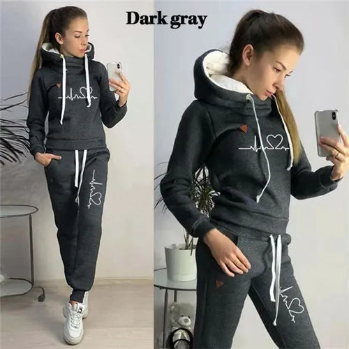 Women Hooded Pullover Hoodies and Pants Suit Outfits ,Tracksuits