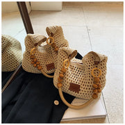 Women's Large Capacity Mesh Shoulder Bag Adjustable Strap Beach Summer Handbag