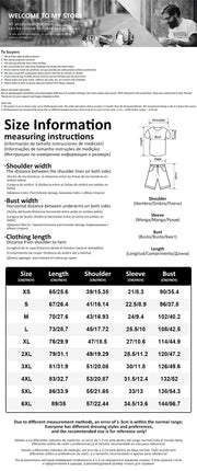 Men's urban street fashion crew neck short sleeve sweatshirt size chart with measuring instructions.